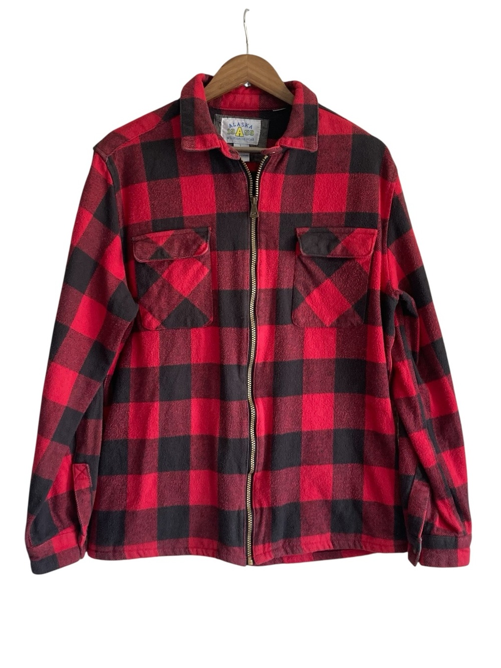 Vintage Alaska 1959 Wilderness Gear Buffalo Plaid Zip-Up Flannel Jacket Shacket